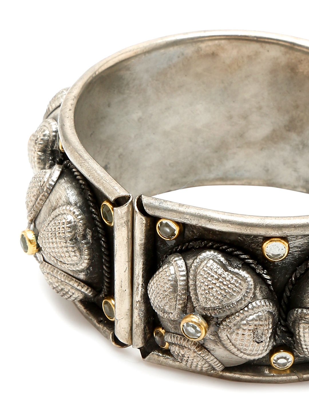 YouBella Jewellery for Women Celebrity Inspired Oxidised Silver Plated Cuff Bracelet Bangle for Women and Girls (Style 4)